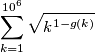 \sum_{k=1}^{10^6} \sqrt{k^{1-g(k)}}