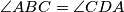 \angle ABC = \angle CDA