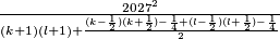 \frac{2027^2}{(k+1)(l+1)+\frac{(k-\frac{1}{2})(k+\frac{1}{2})-\frac{1}{4}+(l-\frac{1}{2})(l+\frac{1}{2})-\frac{1}{4}}{2}}