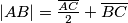 |AB| = \frac{\overline{AC}}{2} + \overline{BC}