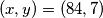 (x,y)=(84, 7)