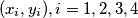 (x_i, y_i), i=1,2,3,4