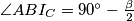 \angle ABI_C = 90^\circ - \frac{\beta}{2}