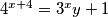4^{x+4}=3^xy+1