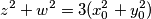 z^2+w^2 = 3(x_0^2+y_0^2)