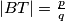 |BT| = \frac{p}{q}