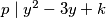 p \mid y^2-3y+k