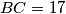 BC=17