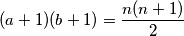 (a+1)(b+1) = \frac{n(n+1)}{2}