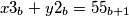 x3_b + y2_b = 55_{b+1}
