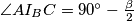 \angle AI_BC = 90^\circ - \frac{\beta}{2}