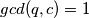 gcd(q,c)=1