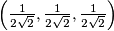 \left(\frac1{2\sqrt2},\frac1{2\sqrt2},\frac1{2\sqrt2}\right)