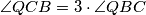 \angle QCB= 3 \cdot \angle  QBC