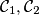 \mathcal{C}_1,\mathcal{C}_2