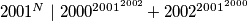 2001^N \mid 2000^{2001^{2002}}+2002^{2001^{2000}}